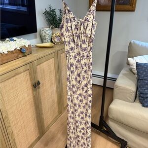 Floral Lavender and Cream Boutique Maxi Dress